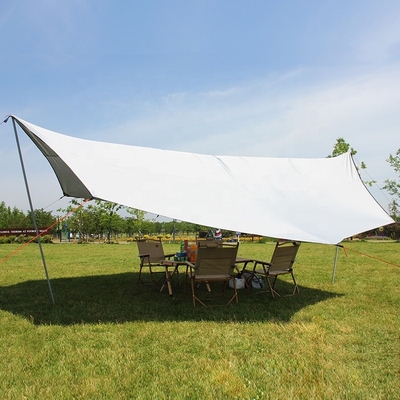 Silver Coated 210T Polyester Camping Tarp For Sun Protection And UV 50 Large Size