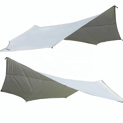 Silver Coated 210T Polyester Camping Tarp For Sun Protection And UV 50 Large Size