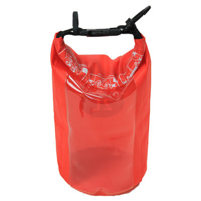 Transparent Window Round Bottom 2 Liter Clear Dry Bag 80g For Adventure Travel