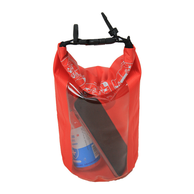 Transparent Window Round Bottom 2 Liter Clear Dry Bag 80g For Adventure Travel